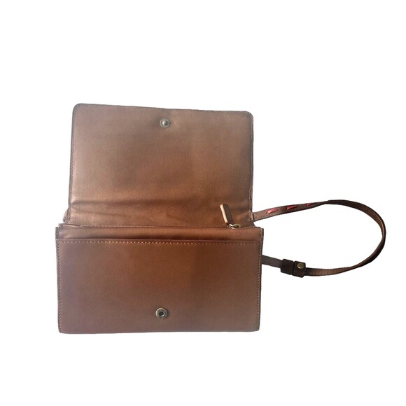 ISABELLA FIORI  "Ramblin Rose" Wallet Wristlet  Brown Genuine Leather Embroided - Picture 8 of 13
